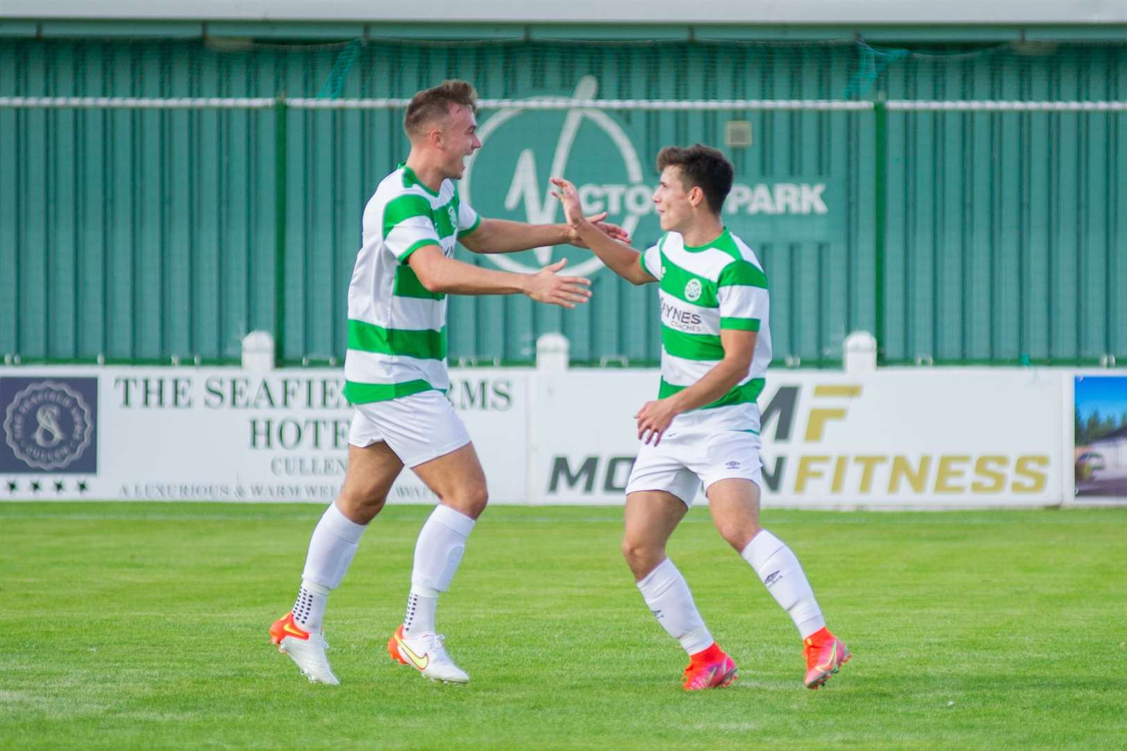 Buckie Thistle former Aberdeen midfielder Max Barry (right) has the ability to shine against higher level opposition. Picture: Daniel Forsyth..