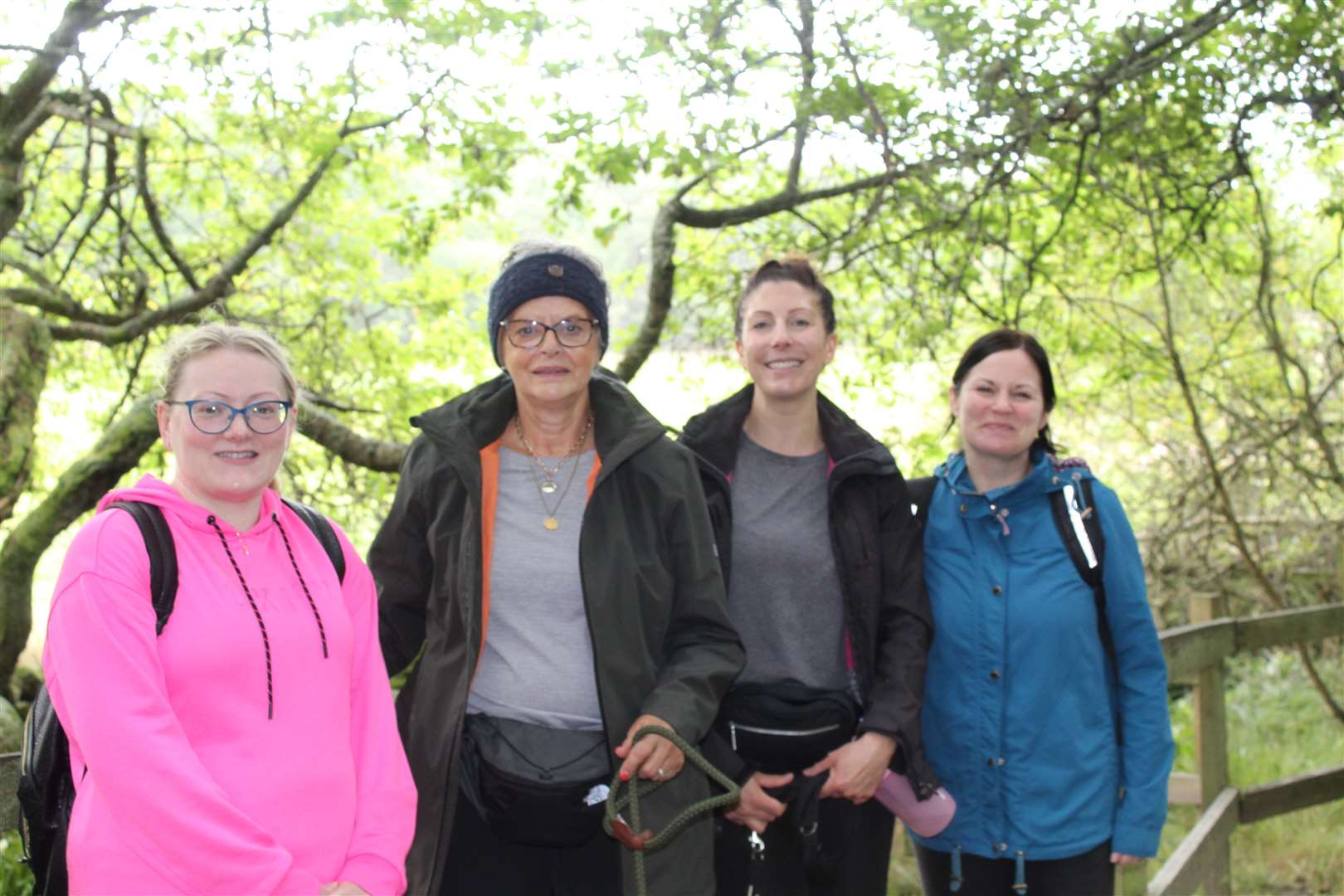 Fitness and nutrition tutor Vanessa Stead (second right) took her students, Laura Sutherland (left), Anne Brownie and Karen Bain for an open air class on Bennachie on Saturday, Picture: Griselda McGregor