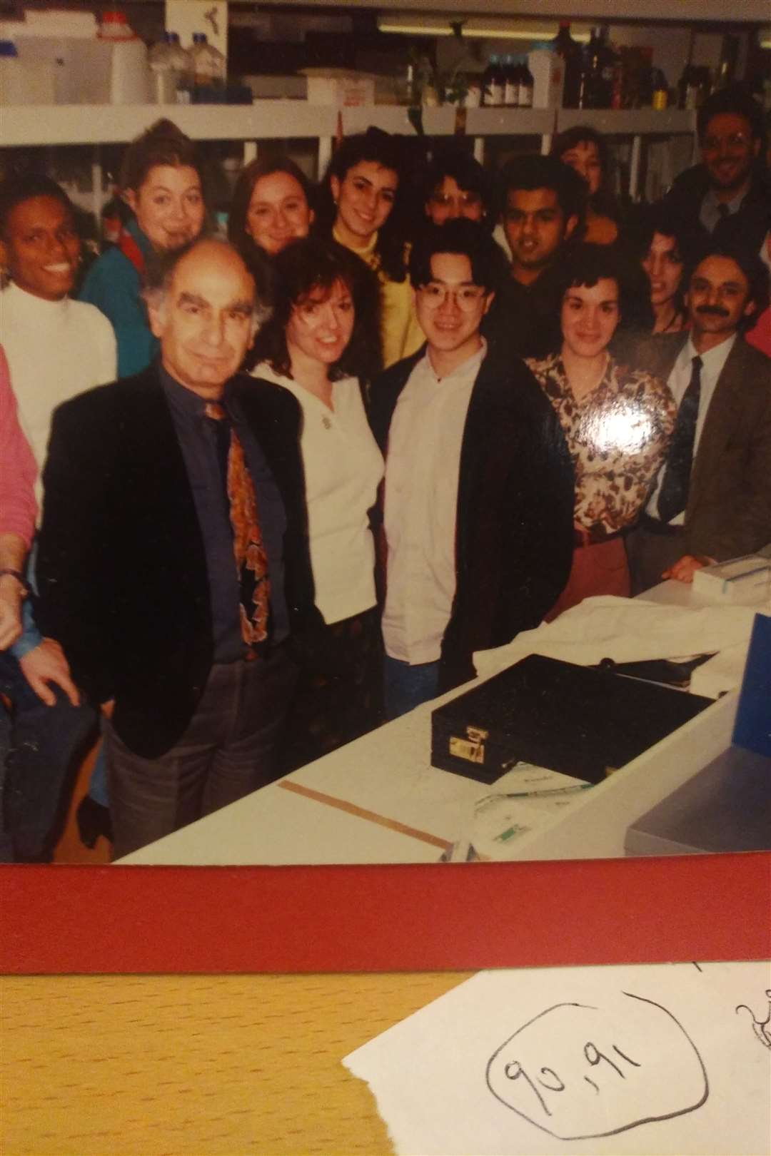 Prof Gregoriadis with other scientists at the London School of Pharmacy in the early 1990s (Gregory Gregoriadis)