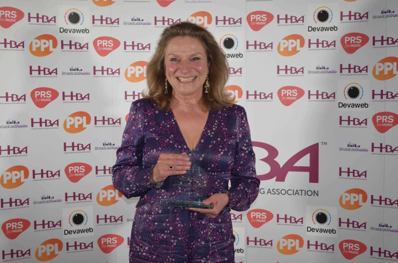 Virginia Irvine-Fortescue with her award for Best Presenter of the Year.