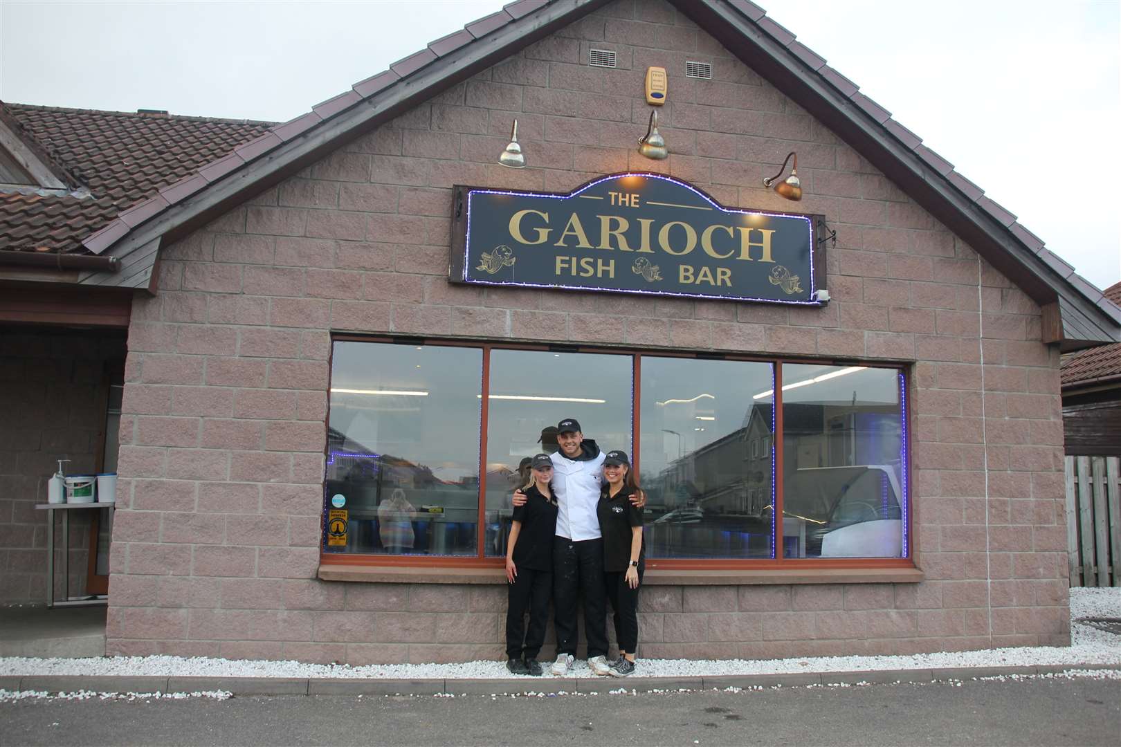 Garioch Fry's Romy Harrison, Glen Morrison and Keira Copeland were delighted with the outcome. Picture: Kirsty Brown