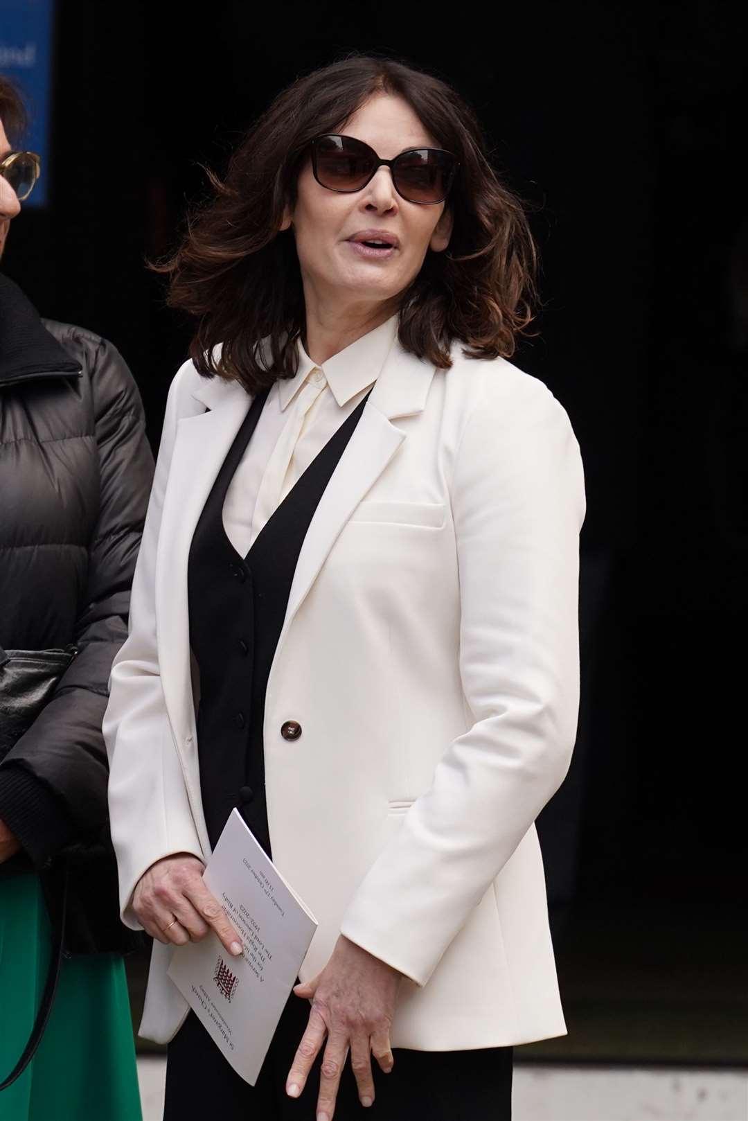 Nigella Lawson leaves St Margaret’s Church after the thanksgiving service for her father (Stefan Rousseau/PA)
