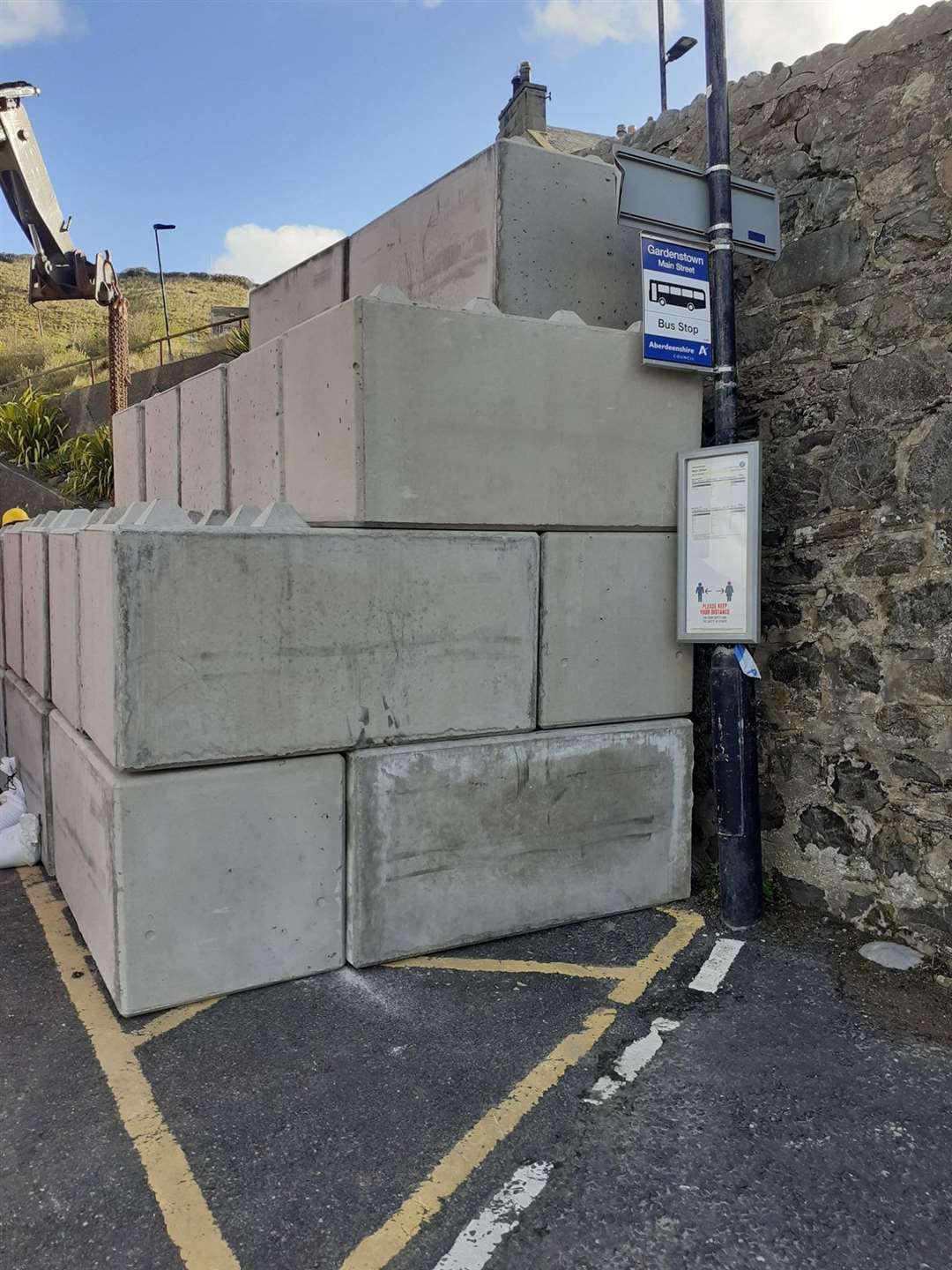 A temporary wall has been constructed in Gardenstown.