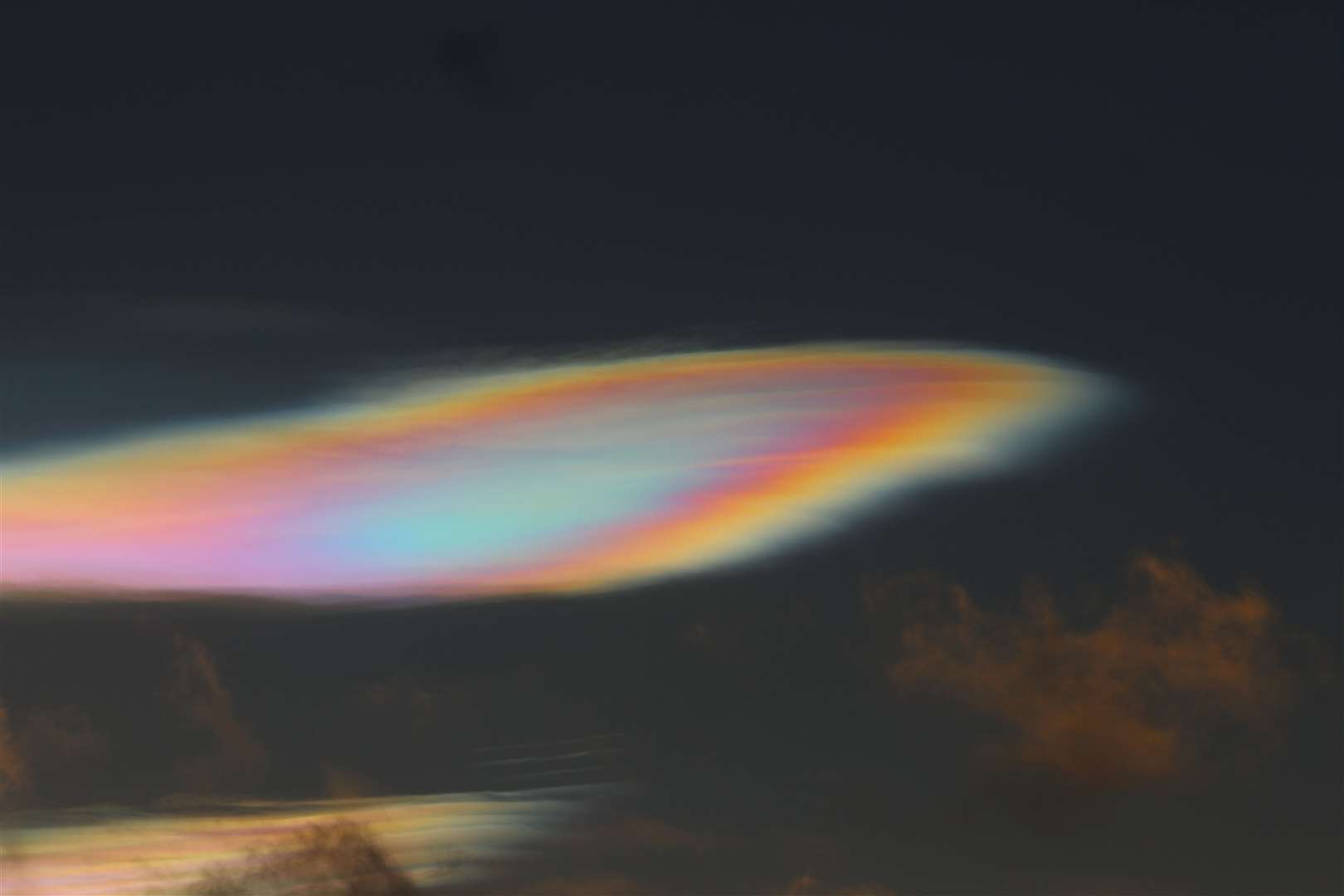 Nacreous clouds to the south-west of Turriff at 3.50pm. Picture: David Porter