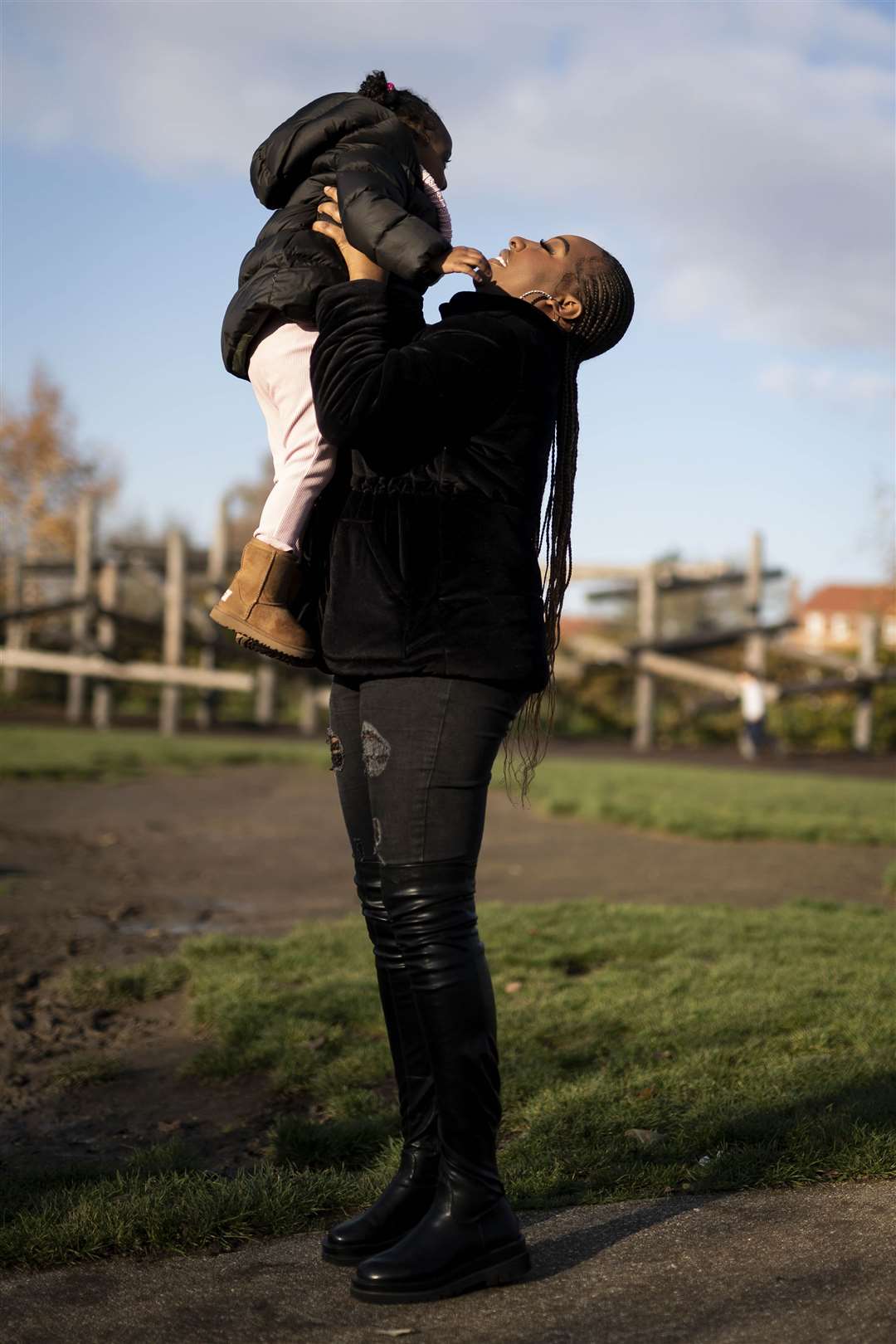 Naomi, 29, and her two-year-old daughter are pictured as part of the Centre for Homelessness Impact’s online image library of people experiencing homelessness (Aaron Chown/PA/Centre for Homelessness Impact)