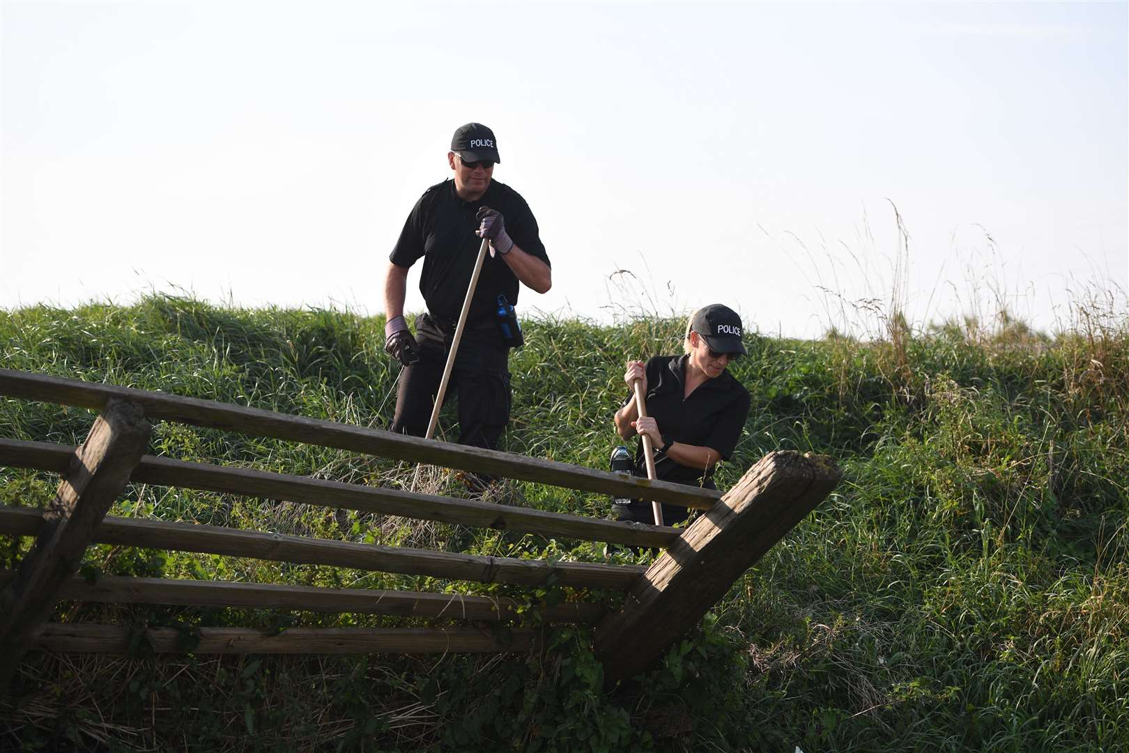 Police searched remote countryside in Cowbit, Lincolnshire for Bernadette Walker (Joe Giddens/ PA)