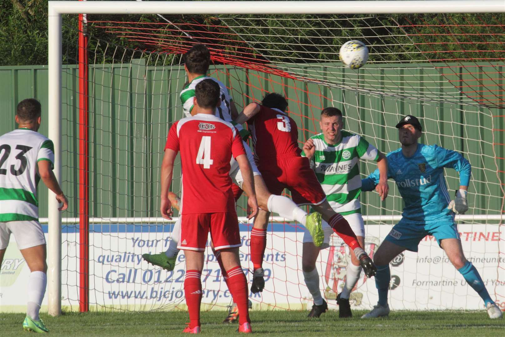 Formartine's defence and goalkeeper Ewen Macdonald stood strong against Buckie. Picture: Kyle Ritchie
