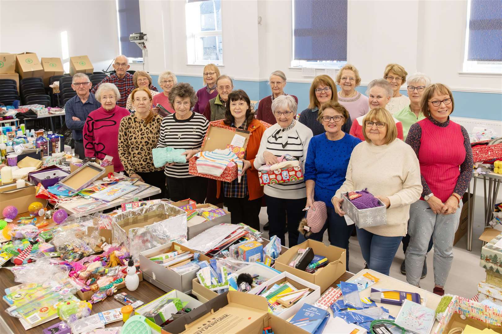 It was a record breaking year for the volunteer team behind Buckie's Blythswood Christmas Shoebox Appeal. Picture: Sam Johnston