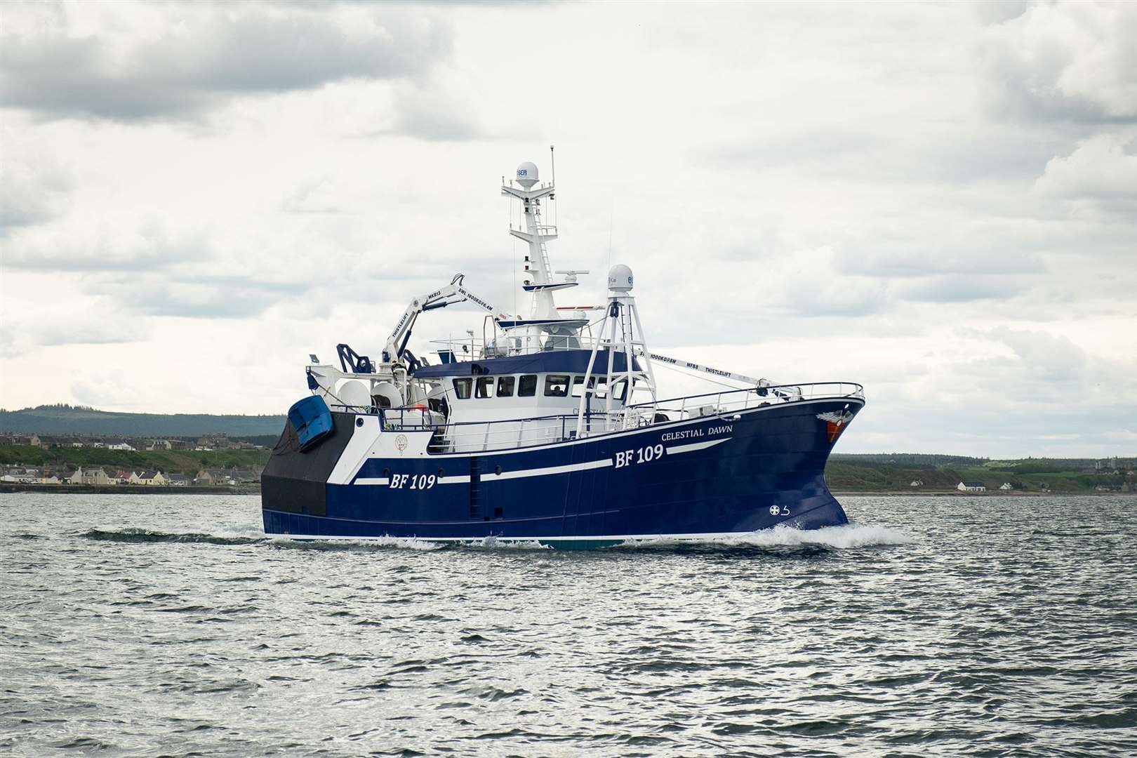 The Celestial Dawn is one of three sister boats designed by the MacDuff firm, all three will be built in Buckie.
