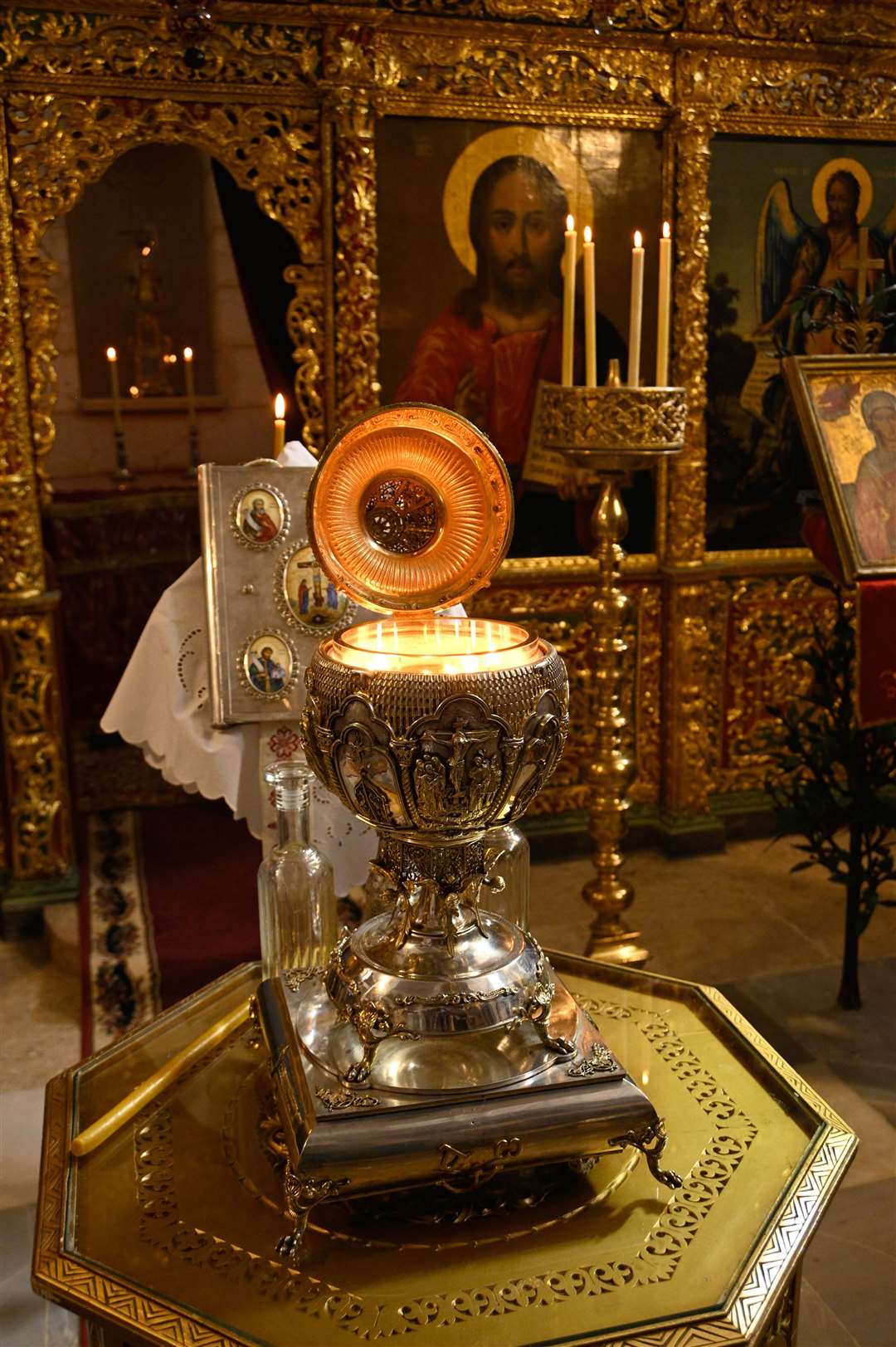 Oils from the Mount of Olives were mixed with essential oils and blessed in Jerusalem before being used in the King’s coronation (Patriarchate of Jerusalem/Buckingham Palace/PA)