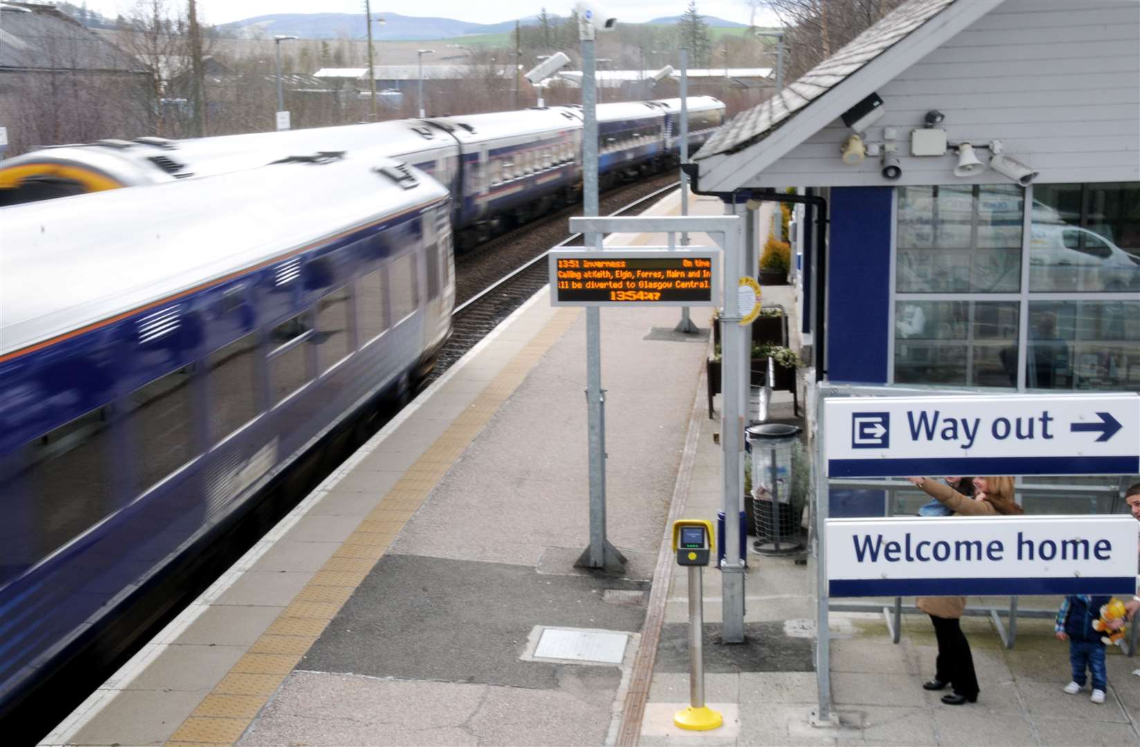 Huntly railway station, pictured before lockdown