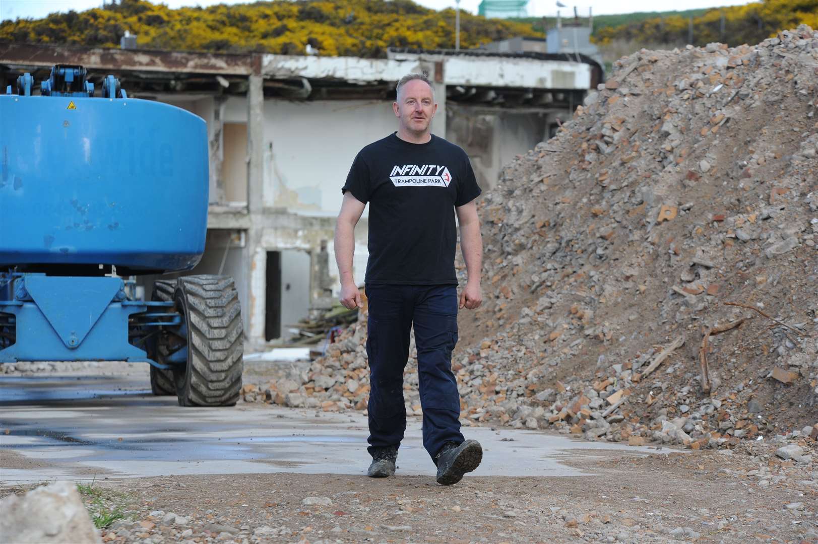 Graham Cormack at the site of the proposed trampoline park.