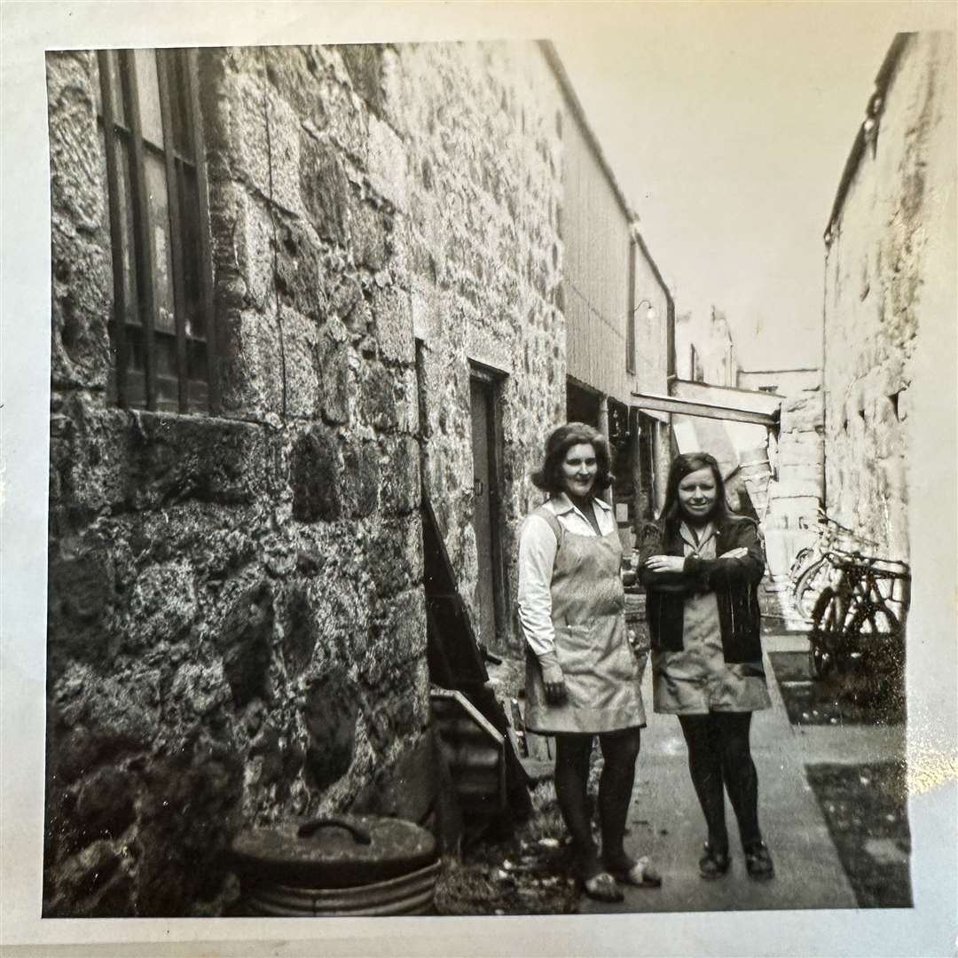 Jean Finnie (right) at the Cruickshank's building in the 1950s.