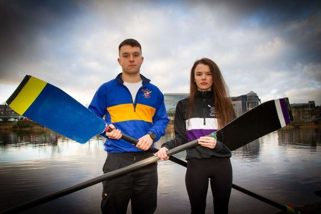 The cox for the University of Aberdeen will be Jakub Zbikowski, and Jill Adam will lead the Robert Gordon University crew. Picture: Aberdeen University.