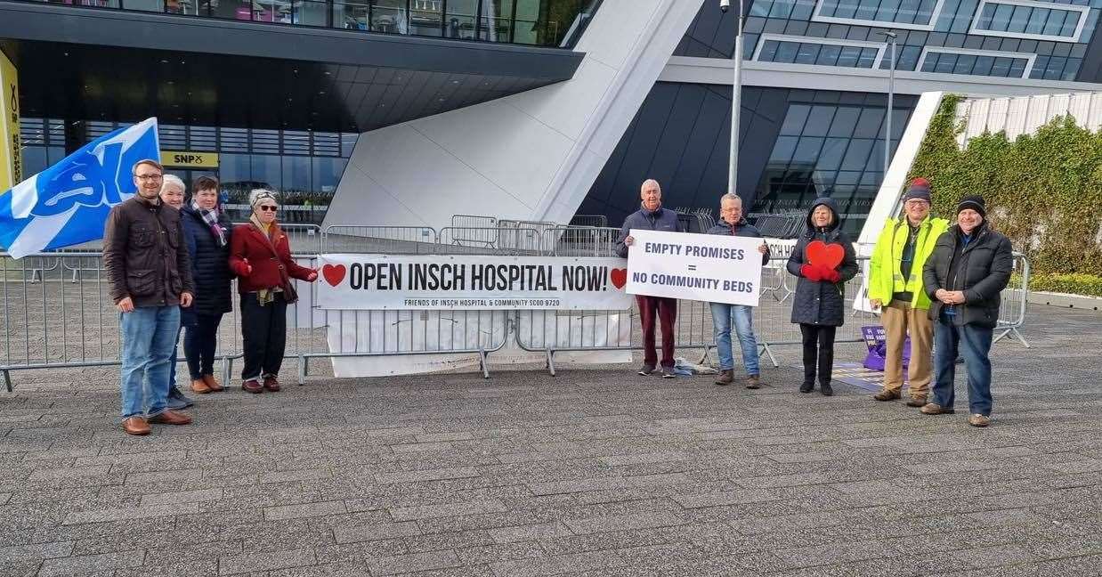 Friends of Insch Hospital outside the 2023 SNP Conference in Aberdeen...Picture: Friends of Insch Hospital