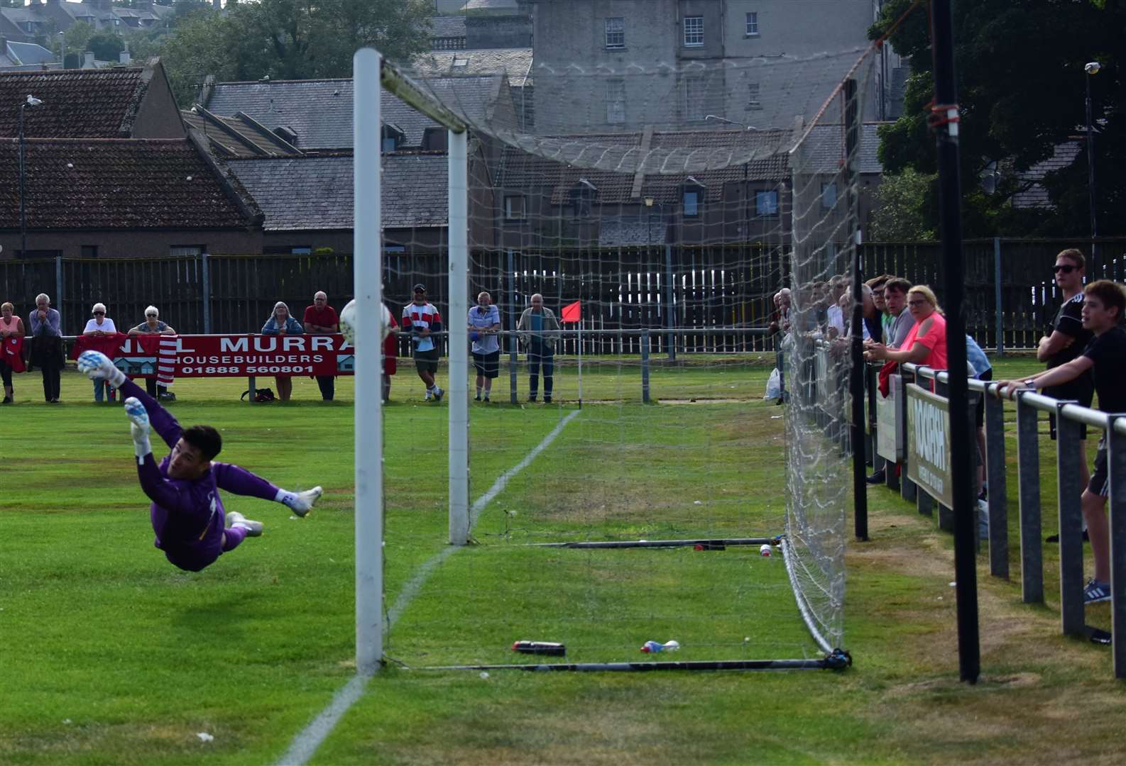 Dane Ballard's penalty finds the net for Deveronvale. Photo: Michael Cox