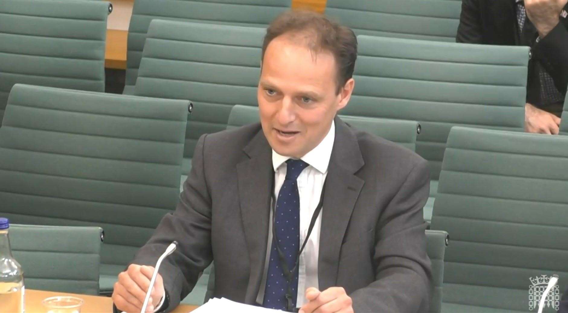 Magnus Brooke, group director of strategy, policy and regulation at ITV, gave evidence to the Culture, Media and Sport Committee (House of Commons/UK Parliament/PA)