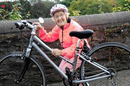 Nancy is happiest when on her bike raising money for charity.