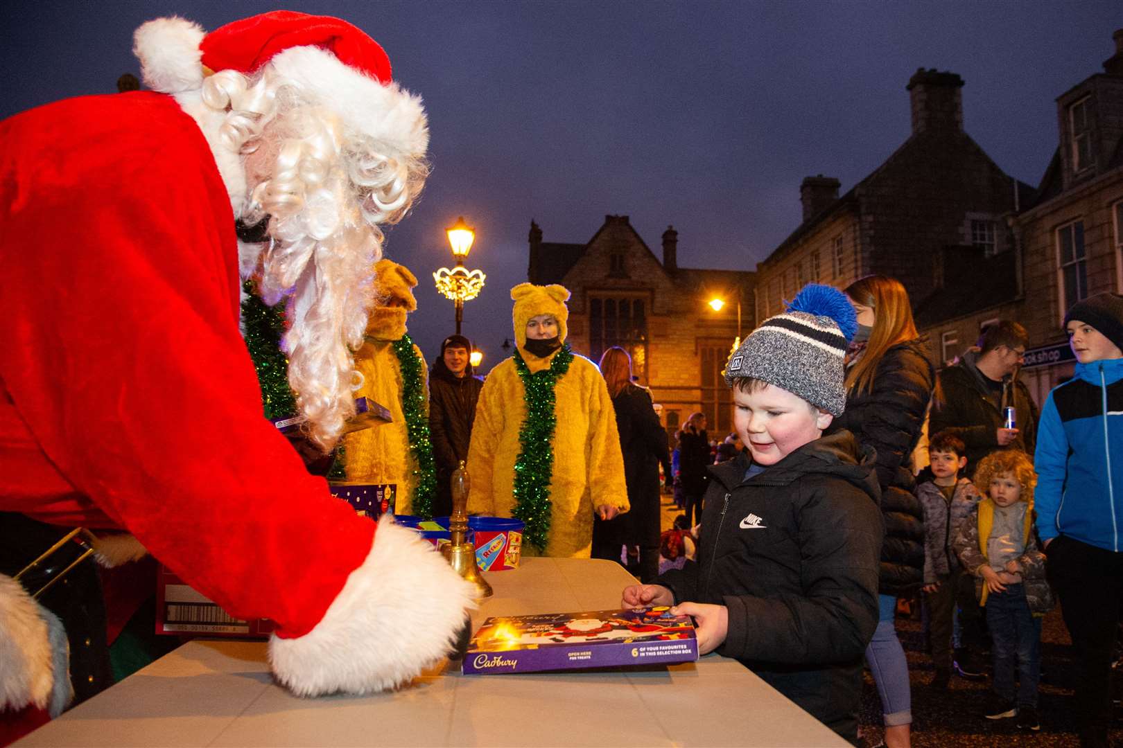 A happy visitor to Santa. Picture: Daniel Forsyth.