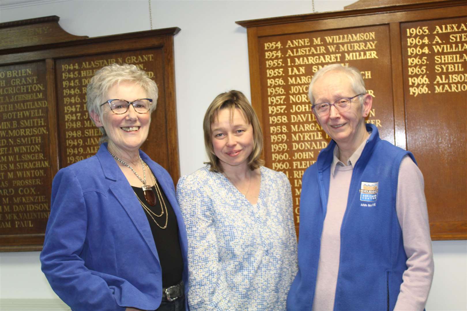 Garioch Heritage society guest speaker journalist Rachel Stewart (centre) with chair Ann-Marie Coleman (right) and Joan Bruce who gave the vote of thanks at Wednesay's meeting at Garioch Heritage centre, Loco works road, Inverurie Picture: Griselda McGregor