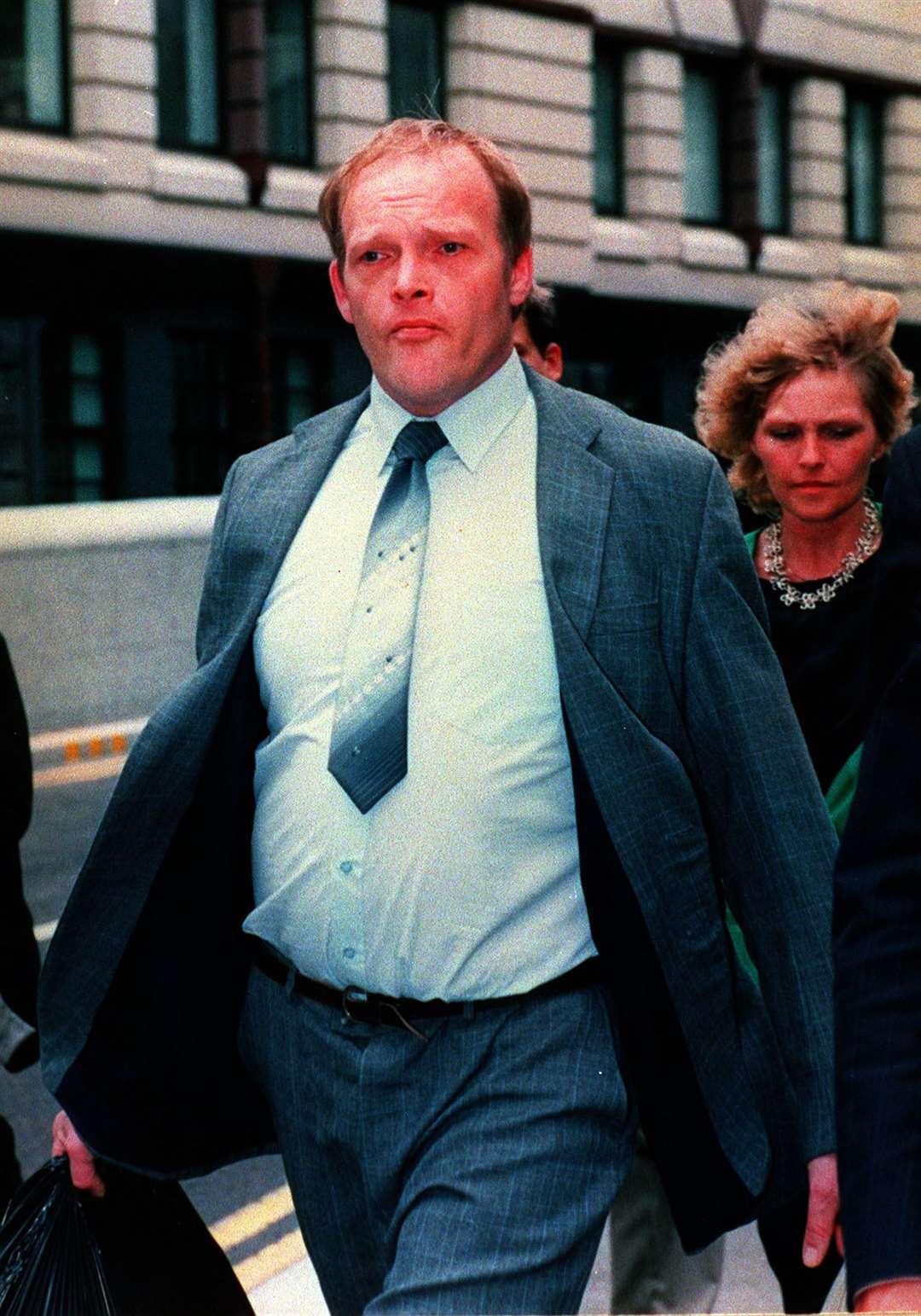 David Smith outside the Old Bailey after he was acquitted in 1993 (PA)