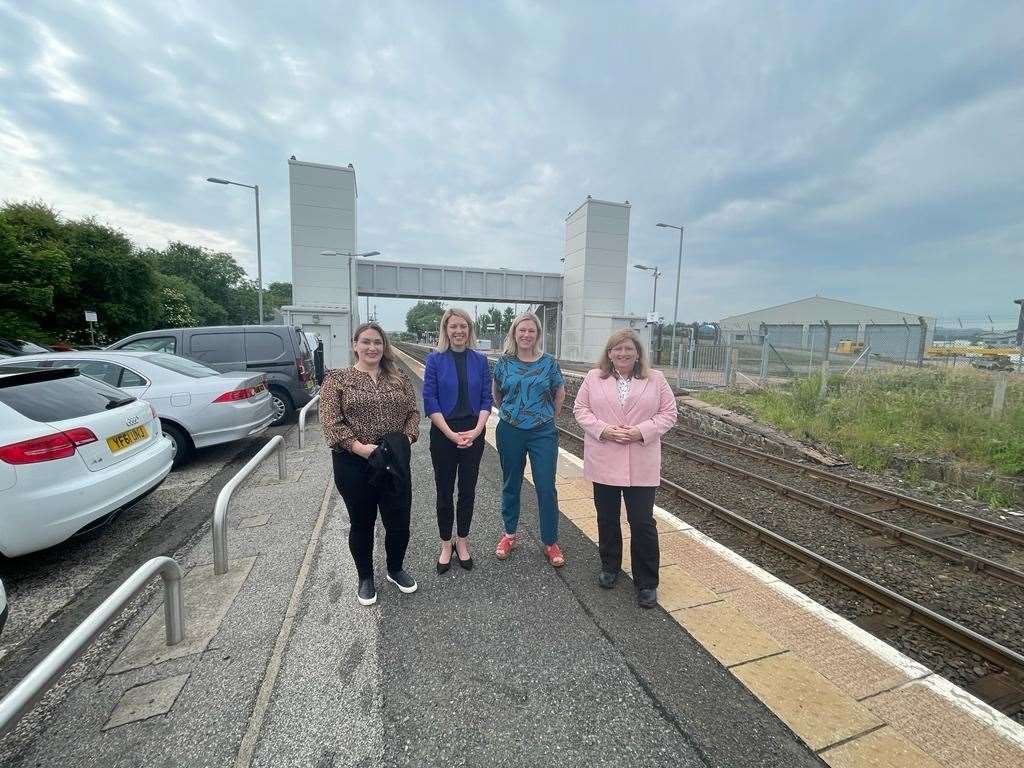 Karen Adam MSP, Transport Secretary Jenny Gilruth MSP, Gillian Martin MSP and Jackie Dunbar MSP met at Dyce to discuss rail links