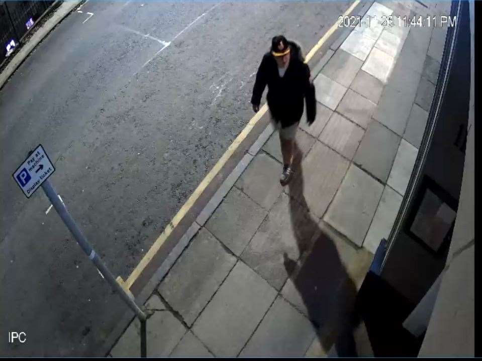 CCTV image shows Connor Gibson walking alone on a street in Hamilton (COPFS/PA)