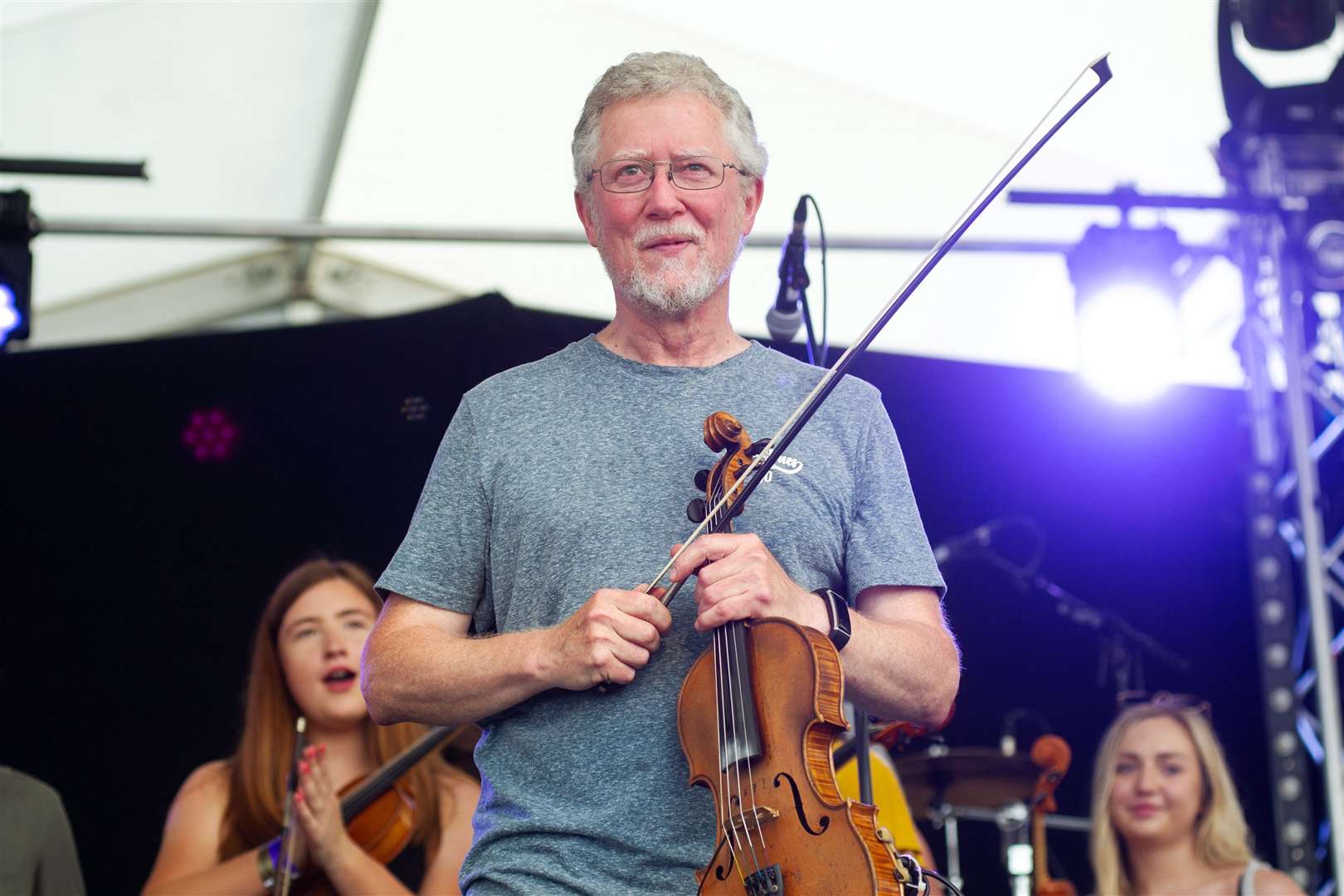 James Alexander at the end of the Sunday session from the Fochabers' Fiddlers in 2019. Picture: Daniel Forsyth