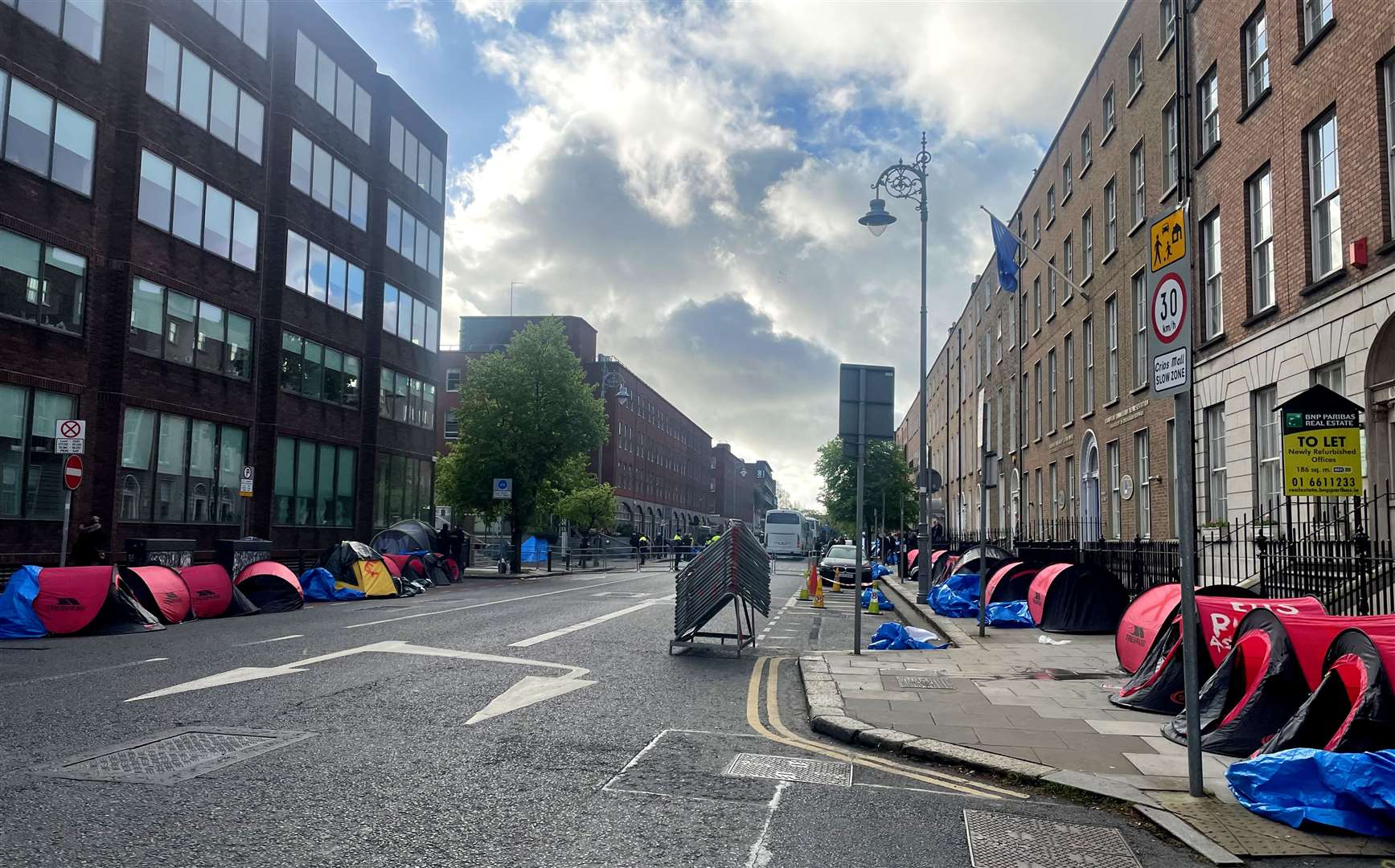 Authorities commenced an operation on Wednesday to move asylum seekers in central Dublin (Cate McCurry/PA)