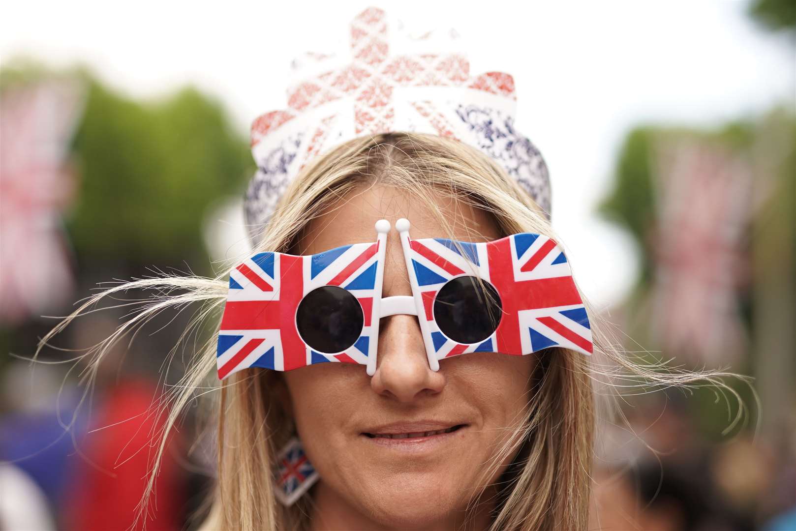 Union Jack outfits featured heavily at the Platinum Party at the Palace (Aaron Chown/PA)