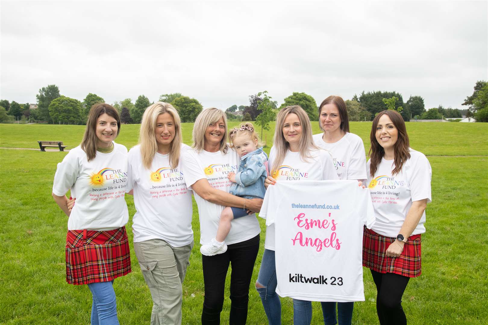 Esme's Angels, from left, Tamzin Virtue, Beth Little, Annette Thomson (holding Esme), Claire Thomson (mum), Gemma Finlayson and Kim McIntyre. Picture: Beth Taylor