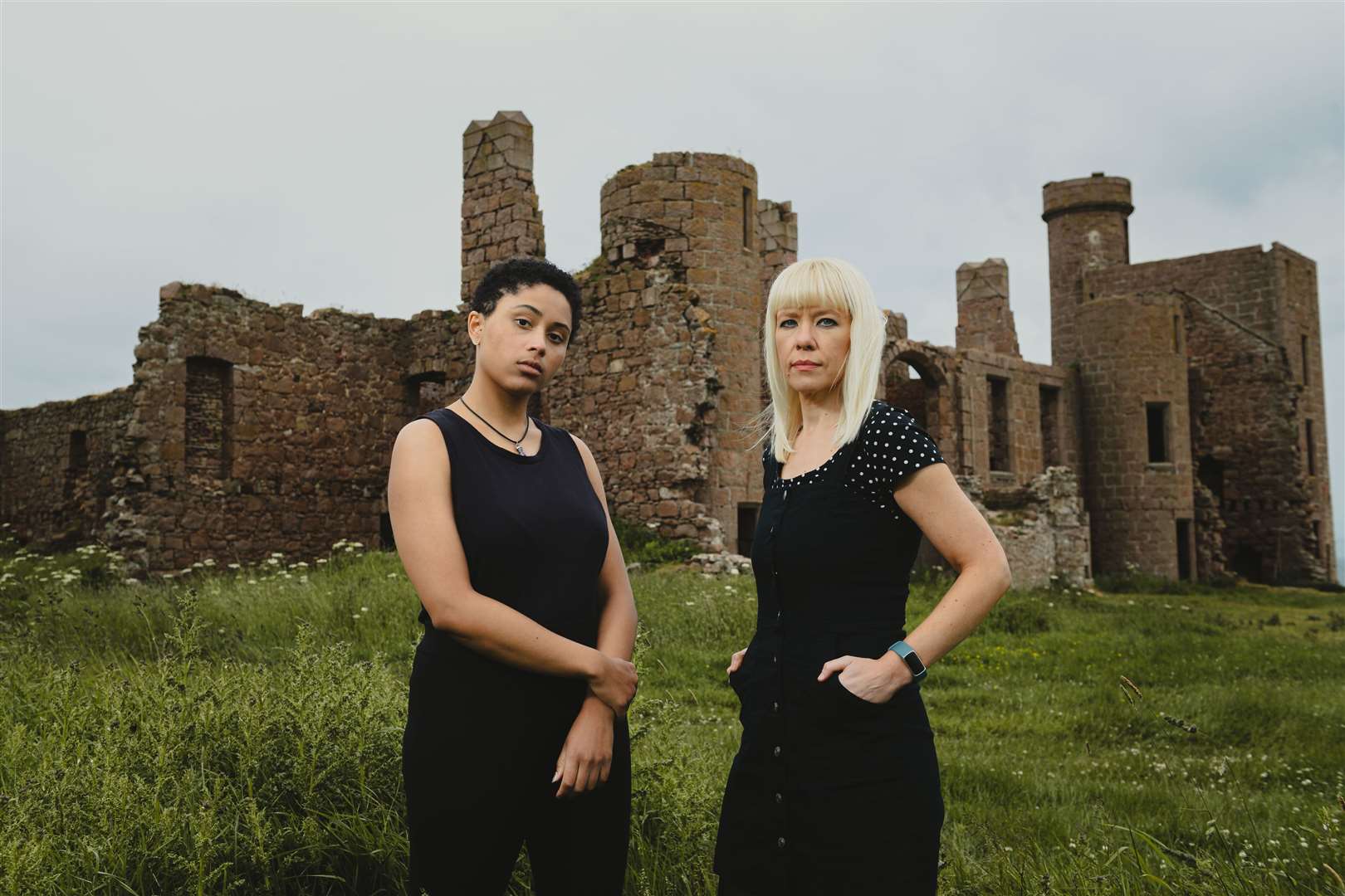 Danielle Jam and Morna Pearson at Slains Castle in Cruden Bay.