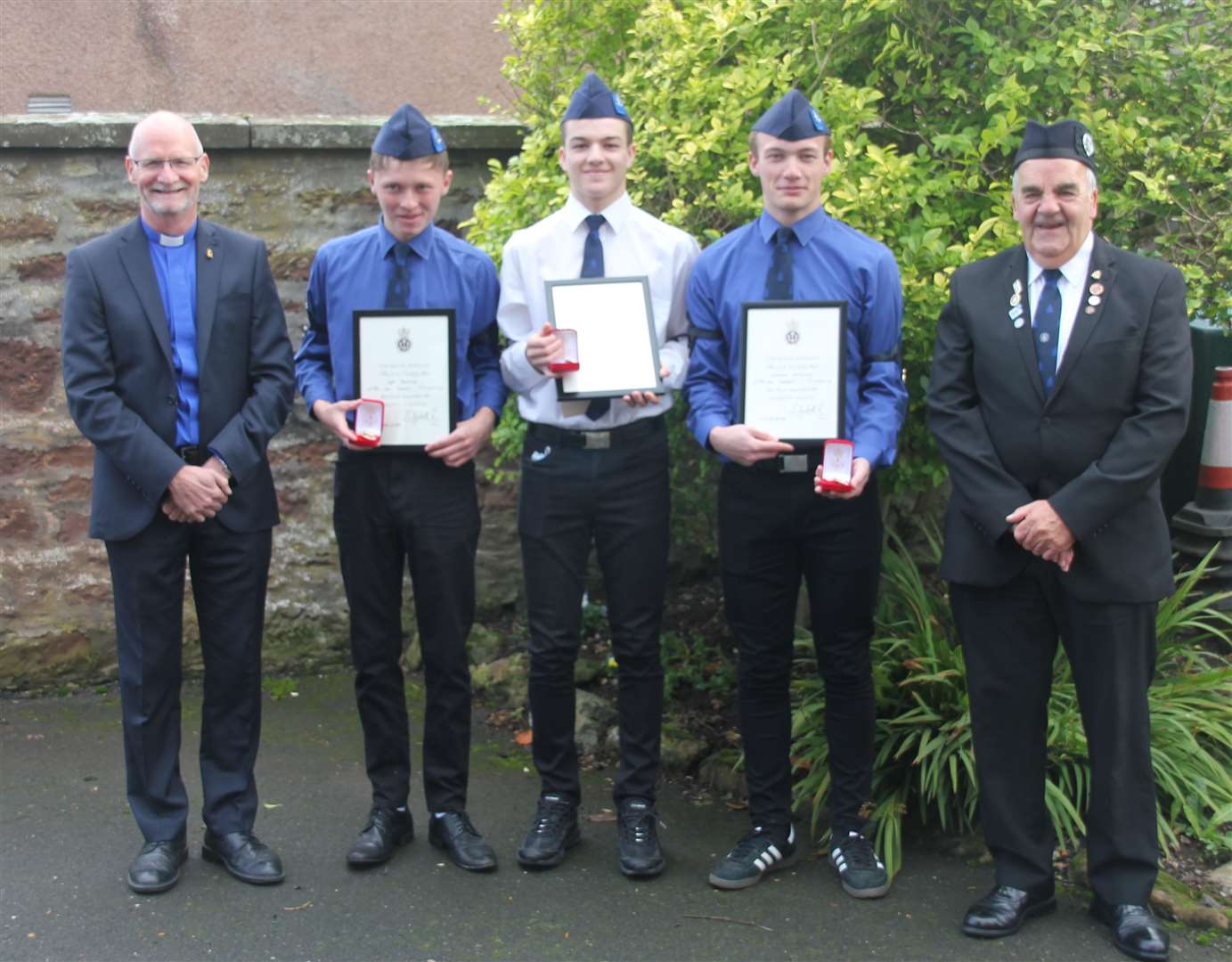 Receiving their awards on Sunday were Kyle Barclay, Colin Bain and Callum Anderson. Picture: Kirsty Brown