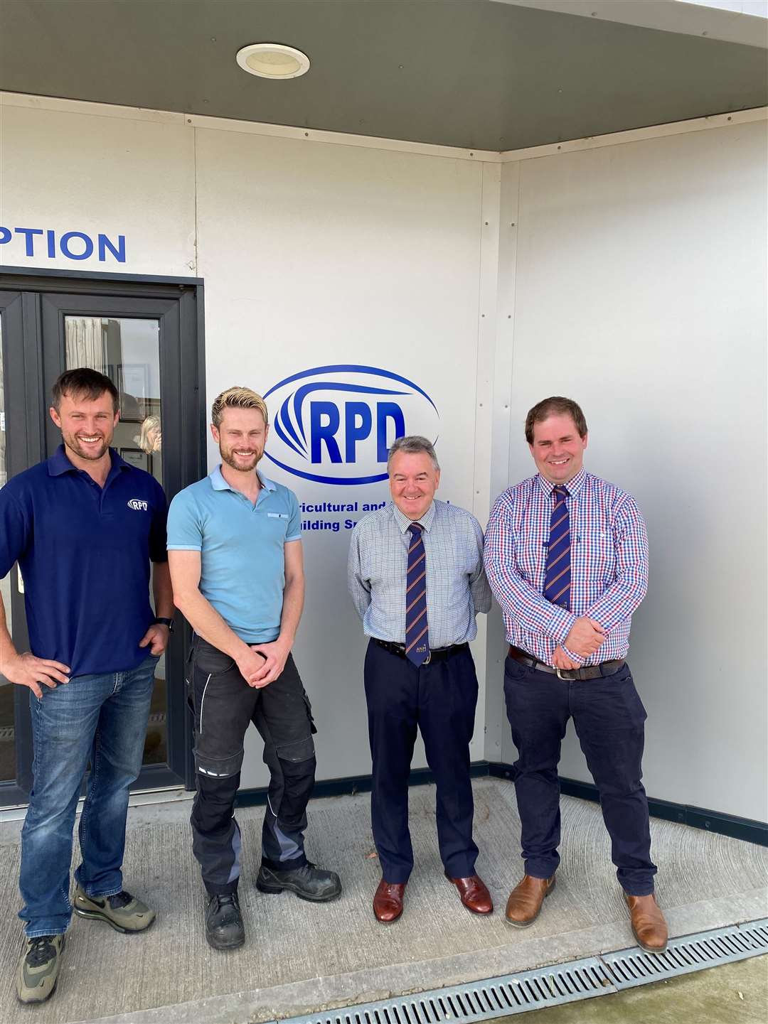 Event sponsors (left) Daniel Duxbury and John-Paul Duxbury of RPD, with Alan Hutcheon, president of the Aberdeen Fatstock Association and Tim McDonald, prime and cull cattle manager of Aberdeen and Northern Marts.