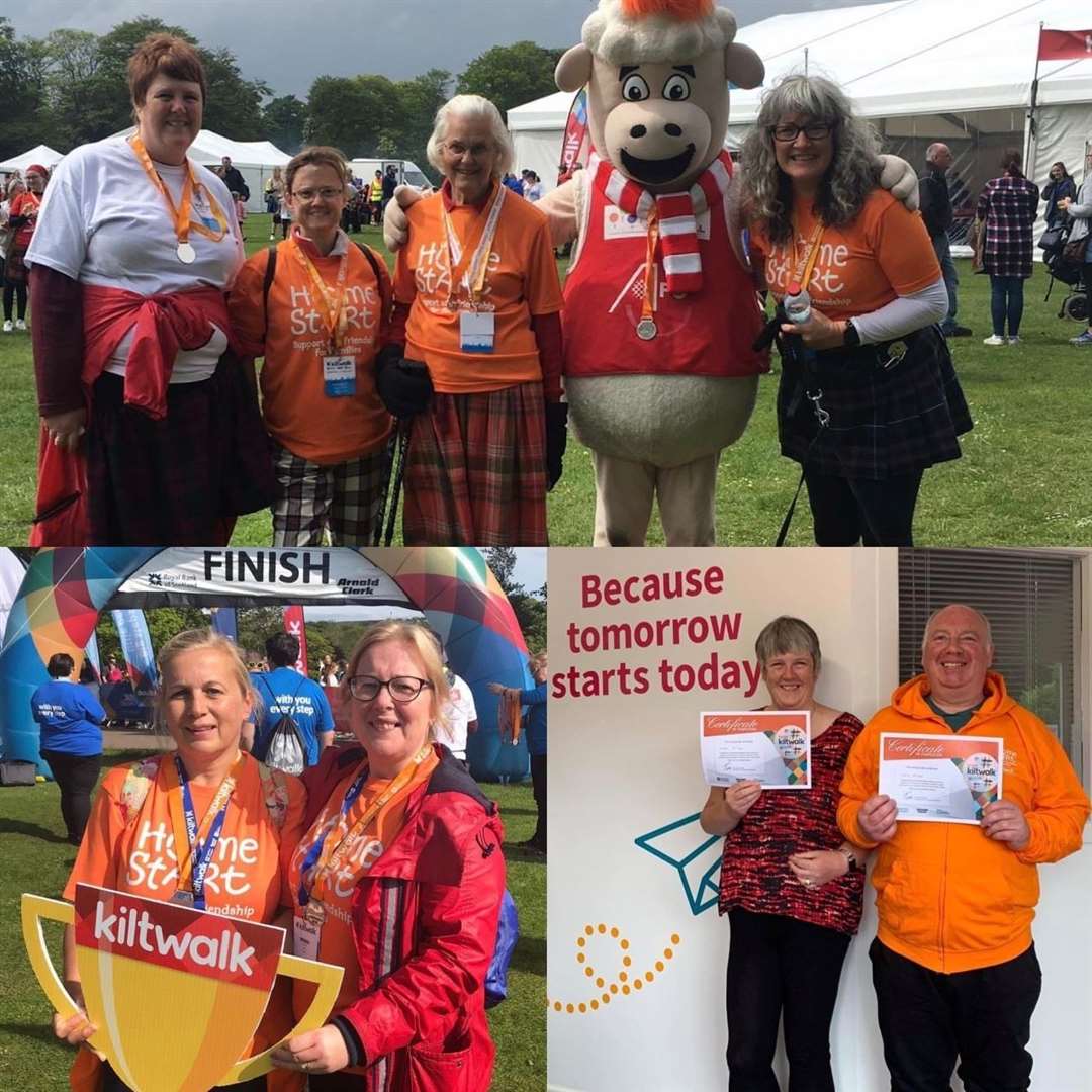Over the past years Home-Start Garioch's staff, trustees, volunteers and families have taken part in the Kiltwalk.