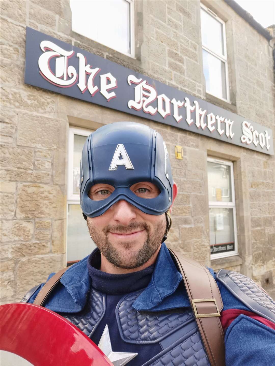 Stuart Smith drops in at the Northern Scot as Captain America.