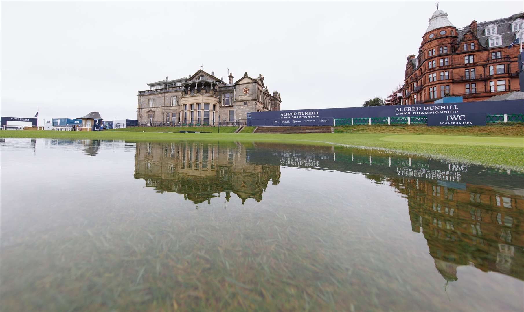 Flooding on the 18th green at St Andrews (Steve Welsh/PA)