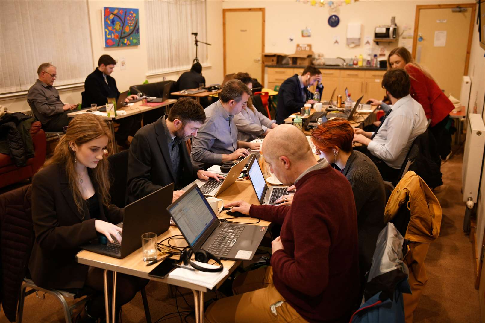 The Highland News and Media team in the media room.  Photo: James Mackenzie