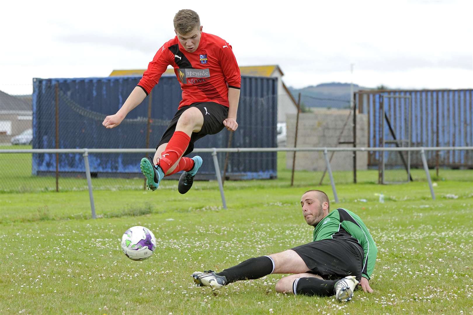 Barry Grant scored in Aberlour Villa's win over FC Fochabers. Picture: Daniel Forsyth