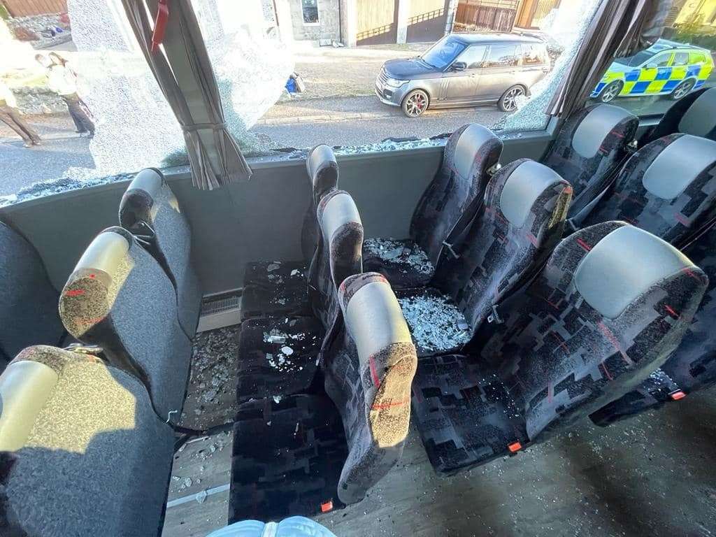 The collision caused extensive damage to the coach