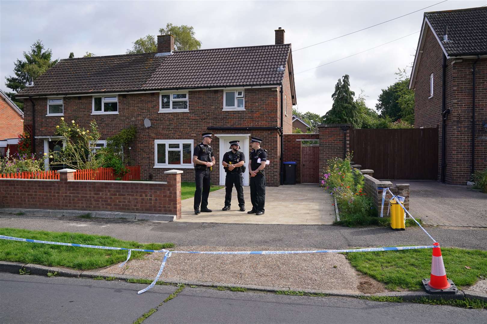 There was a cordon in place around the property on Friday (Jonathan Brady/PA)