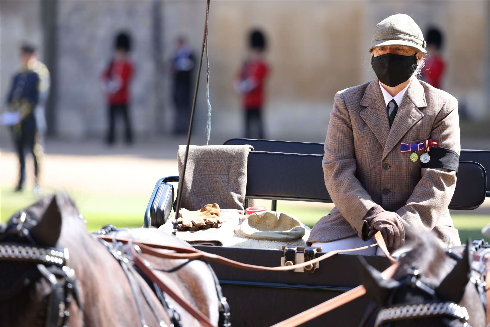 The Duke of Edinburgh’s driving carriage arrives in the Quadrangle (Ian Vogler/Daily Mirror)