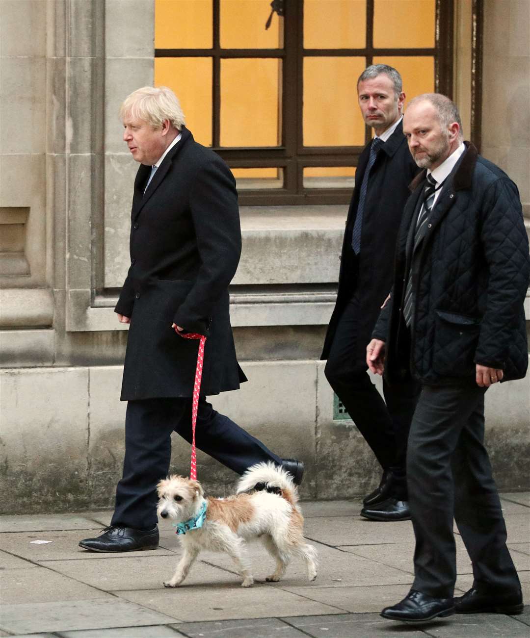 Prime Minister Boris Johnson with his dog, Dilyn (Jonathan Brady/PA)