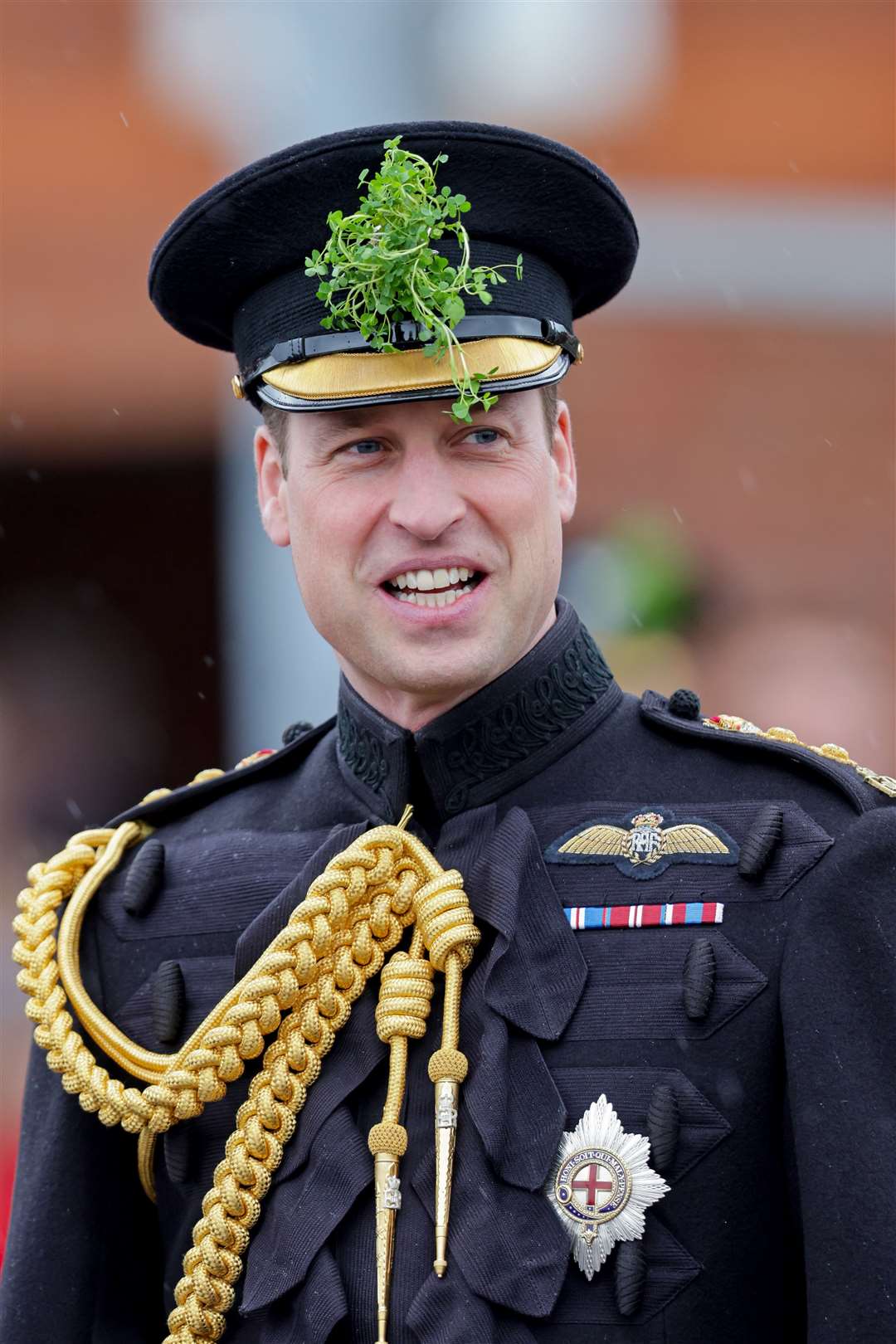 The Prince of Wales with traditional shamrock in his cap (Chris Jackson/PA)