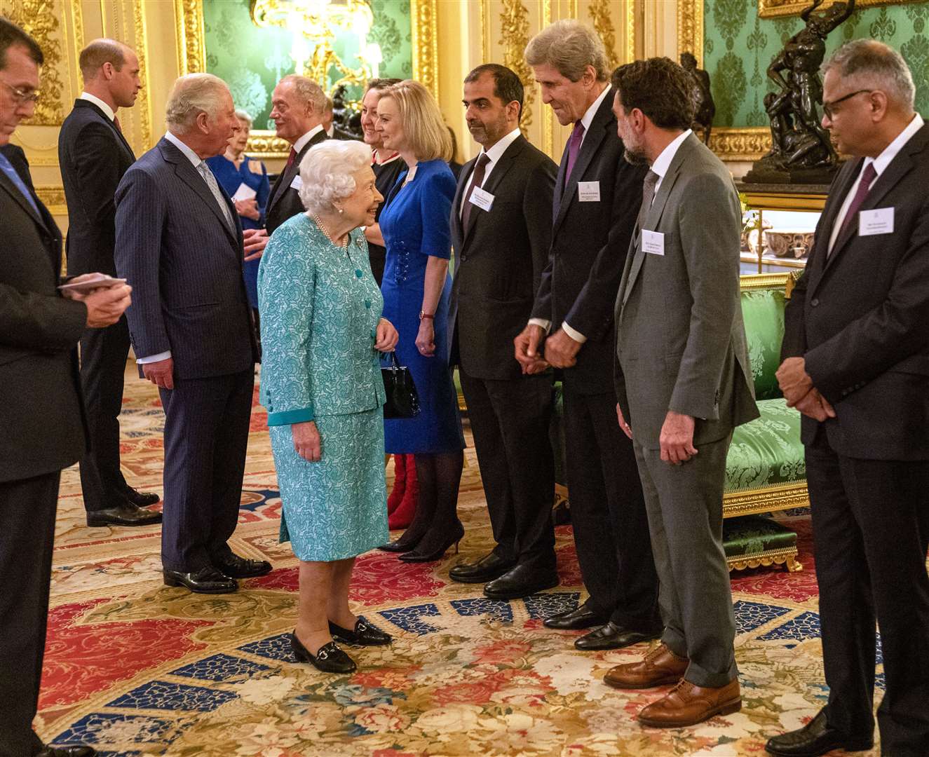 The Queen meeting guests at the Global Investment Summit on Tuesday (Arthur Edwards/The Sun/PA)