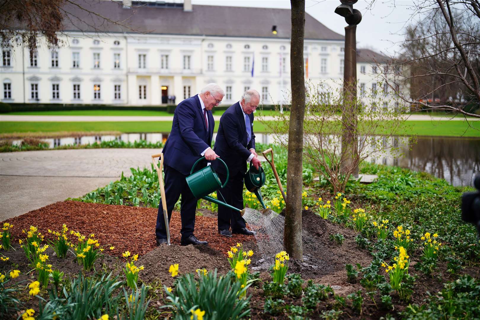 The King and German President Frank-Walter Steinmeier at Bellevue Palace in Berlin (Ben Birchall/PA)