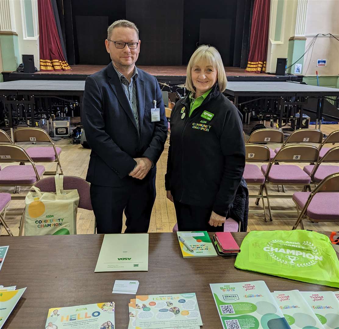 Richard Thomson MP with Fiona Cumming, Community Champion attached to Asda’s Dyce Store.