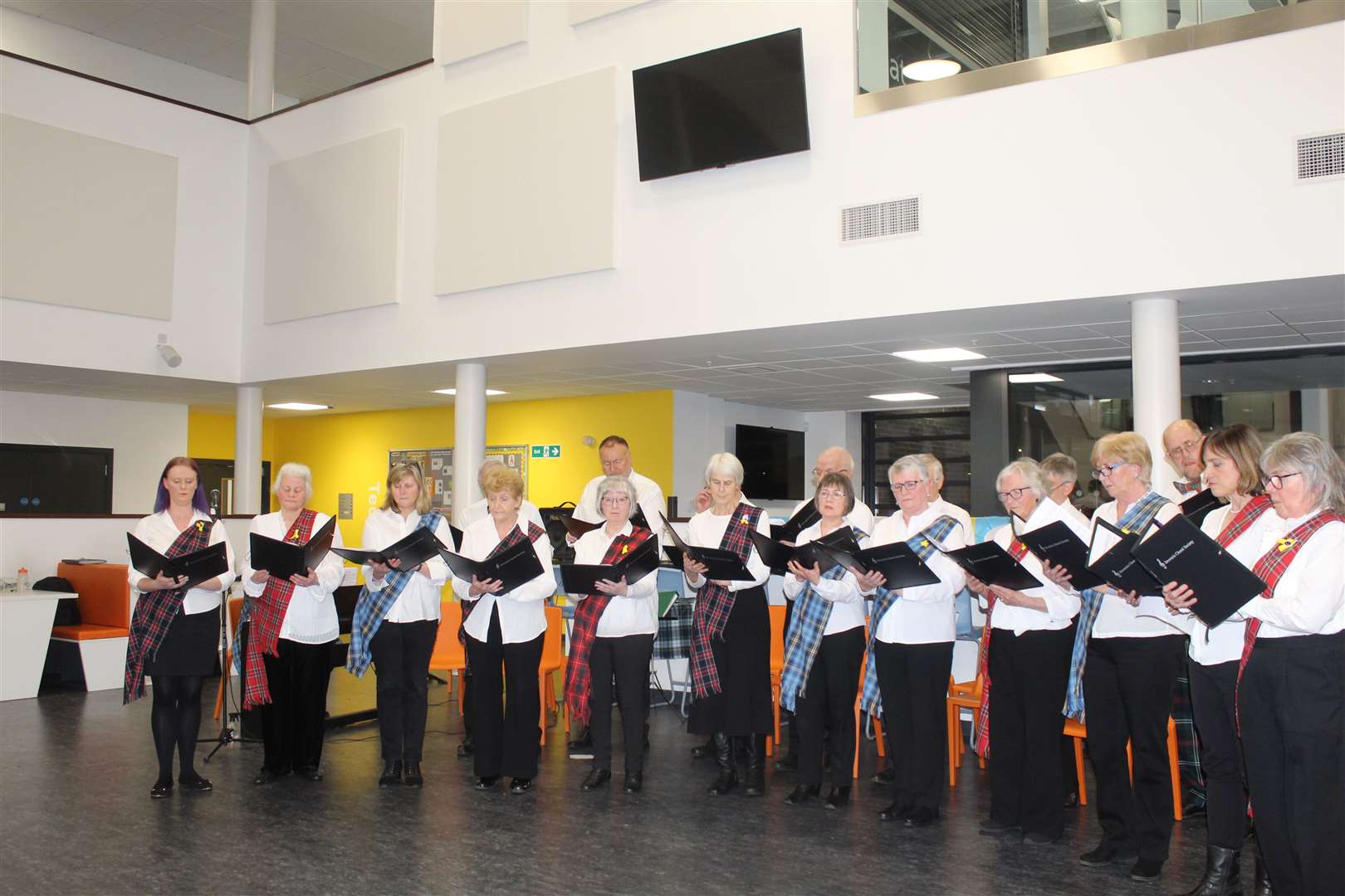 Inverurie choral society performing at Monday's Ukraine-Scotland social evening at Inverurie community campus