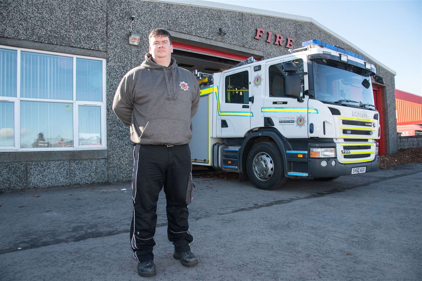 Huntly firefighter Mark Allan is driving a fire engine to the Ukrainian border for the Scottish Emergency Rescue Association. Picture: Daniel Forsyth.