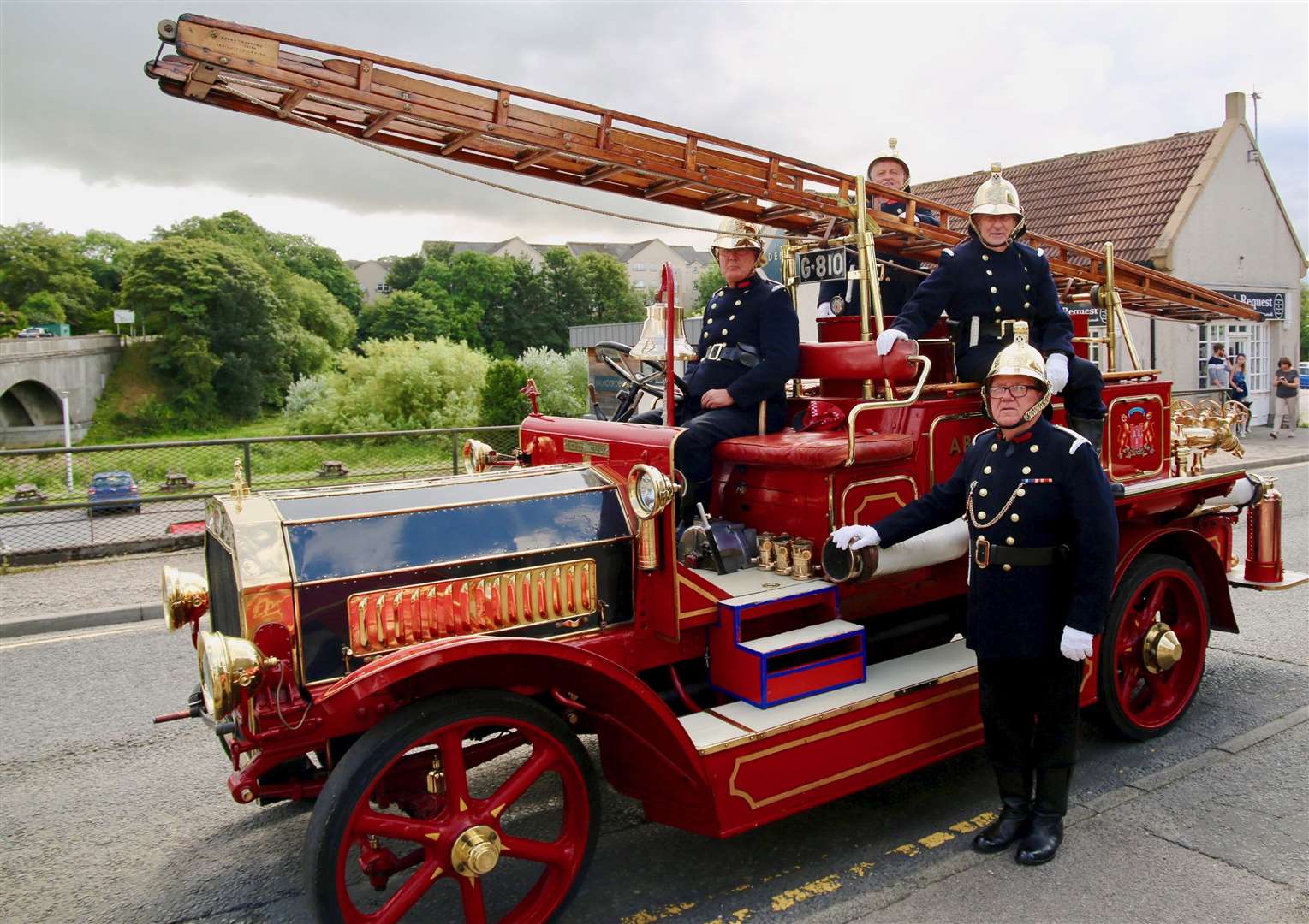 North East Scottish Fire Heritage Trust members with the Dennis Fire Engine. Picture: Phil Harman.